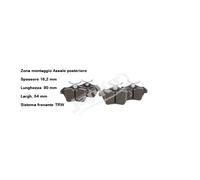 YY KIT PASTIGLIE FRENO POST. ALFA ROMEO LANCIA JAPKO 510001 OE 9950821 9951193