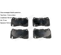 YY KIT PASTIGLIE FRENO POST. PER CADILLAC ATS - STS PER FORD GT 5.4 JAPKO 51106