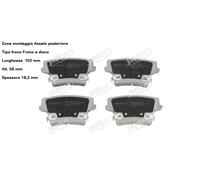 YY KIT PASTIGLIE FRENO POST. PER CHRYSLER PER DODGE PER LANCIA JAPKO 51902