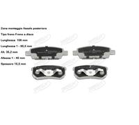 YY KIT PASTIGLIE FRENO POST PER CHRYSLER PER DODGE PER MITSUBISHI PER JEEP 51508