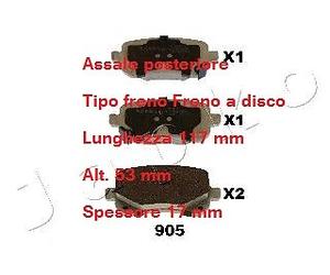 YY KIT PASTIGLIE FRENO POST. PER FIAT FREEMONT - PER CHRYSLER - PER DODGE 51905