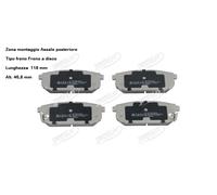 YY KIT PASTIGLIE FRENO POST. PER KIA SORENTO I 2.5 CRDI JAPKO 51K03 - 583023EE00