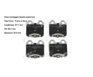 YY KIT PASTIGLIE FRENO POST PER LEXUS GS - IS I - IS SPORTCROSS - SC JAPKO 51260