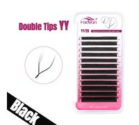 YY Shape Black/Brown Lashes Premade Volume Fans Fox Eyes Eyelashes Faux Mink Eye