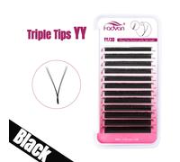 YY Shape Black/Brown Lashes Premade Volume Fans Fox Eyes Eyelashes Faux Mink Eye