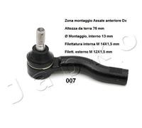 YY TESTA BARRA D'ACCOPPIAMENTO ANT. DX DR DR 5 1.6/1.9.D JAPKO 111007R 721010026