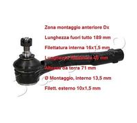 YY TESTA BARRA D'ACCOPPIAMENTO ANT. DX HYUNDAI TUCSON KIA SPORTAGE JAPKO 111H16R