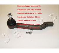 YY TESTA BARRA D'ACCOPPIAMENTO ANT. DX NISSAN QASHQA - X-TRAIL JAPKO 1111003R