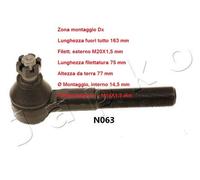 YY TESTA BARRA D'ACCOPPIAMENTO ANT. DX TOYOTA LAND CRUISER 2.4 D JAPKO 111N063R