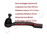 YY TESTA BARRA D'ACCOPPIAMENTO ANT. SX NISSAN QASHQA - X-TRAIL JAPKO 1111003L