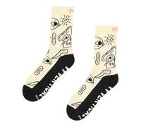 YY Vertical Calzini lifestyle ispirati all'arrampicata per gli amanti della montagna Rock Socks - Climber Doodle M, bianco, Medium