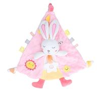 YYALYYON Giocattolo per dentizione per bambini, coperta lenitiva per neonati, massaggiagengive in velluto a coste morbido, coperta di sicurezza animale peluche con campana e carta increspata, nucleo