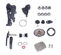 YYALYYON Gruppo bici a 9 velocità Kit cambio bici volano 50T Set accessori guarnitura deragliatore per modifica (Corona 36T)