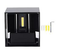 YYALYYON Lampada da parete a led per esterno impermeabile 85-265V 3000-3200K Luce dimmerabile quadrata in alluminio a doppia estremità (10 W)