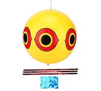 YYALYYON Palloncino da giardino a forma di gufo, dispositivo spaventapasseri per uccelli, realistico occhio di predatore giallo, attivato dal vento per la fattoria, protezione del frutteto, materiale