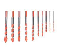 YYALYYON per set di punte da trapano generiche, 10 dimensioni, 3-16 mm, impugnatura per asta triangolare, rinforzata, uso multimateriale, per legno, piastrelle, cemento, vetro,