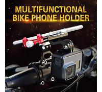 YYALYYON Supporto per attacco manubrio regolabile universale per telefono cellulare in alluminio CNC per bicicletta per GPS per telefono da 3,5-6,2 pollici (Nera)