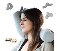 Yyang Cuscino per cervicale da viaggio, in memory foam, ideale per l’aereo e l’auto, con maschera per dormire e tappi per le orecchie