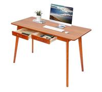 YyanLAK Scrivania con cassetti, 120 x 55 x 74 cm, più versatile per la casa, moderna scrivania per computer, può essere utilizzata come scrivania, tavolo da lavoro, tavolo da gioco, comò (colore noce)