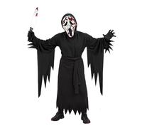 YYAQZD Costume di Halloween Scream Costume, con maschera ghostface e coltello sanguinante (plastica), costume da ghostface per ragazzi di Halloween, costume da scary Movie, costume spaventoso per