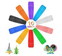 YYAQZD Filamento per penna 3D PLA 10 colori, 5 m, filamento di stampa 3D da 1,75 mm per bambini e adulti, accessori per penna 3D compatibile con MYNT3D SCRIB3D Tecboss 3D Pen & stampante 3D, totale 50
