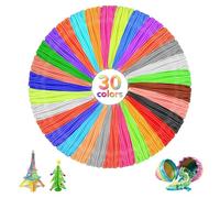 YYAQZD Filamento per penna 3D PLA 30 colori, 5 m, filamento di stampa 3D da 1,75 mm per bambini e adulti, accessori per penna 3D compatibile con MYNT3D SCRIB3D Tecboss 3D Pen & stampante 3D, totale
