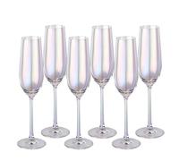 YYBDENL Bicchiere da Champagne Arcobaleno Cristallo Rosso Vino Vetro colorato Vetro Champagne Occhiali Luce Luxury Goblet 6 Pack, Ideale for Bar a casa, Occasioni Speciali. Flute da Champagne
