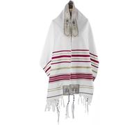 YYBFD Scialle di Preghiera messianico Tallit, Biglietto e brochure Tallit con benedizione ebraica e Scialli delle Scritture Israele 72 "x 22", Rosso