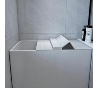 YYBHKHBY Copertura Pieghevole Bianca per Vasca da Bagno,Vassoio Vasca con Coperchio 116X66cm Impermeabile Antipolvere,Bathtub Cover per Riporre Vino E Tablet Spa Fare Un Bagno,Bianca,126x66cm