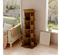 YYBHKHBY Girevole A 360° Libreria Vintage in Legno,Tour De Bibliothèque Rotative À 4 Étages,Moderna Scaffalatura Aperta,Mobiletto Multiuso for Camera Da Letto Soggiorno,Walnut,127.5x51.5x51.5cm