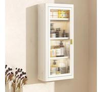 YYBHKHBY Mensola da Bagno in Metallo da Appendere, Armadietto da Parete Bianco,Scaffale Due Ripiani per Il Bagno,Pensile Armadio da Cucina Dispensa per Bagno Cucina Lavanderia,White 3,30cm