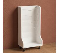 YYBHKHBY Scaffale Girevole A 3 Ripiani,Portariviste Da Terra,Girevole A 360° Libreria Mobile,Espositore Per Cataloghi Di Giornali E Riviste Per Soggiorno Camera Da Letto Studio,Bianca,68x21x34cm