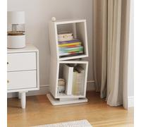 YYBHKHBY Scaffale Verticale Piccolo Di Forma Irregolare,Mini Libreria Portatile,Libreria A Vista,Scaffale in Legno A Due Ripiani,Scaffale Verticale Per Soggiorno Studio Ufficio,Bianca,80x35x30cm