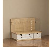 YYBHKHBY Semplice Libreria Verticale Da Scrivania,Espositore Da Tavolo Compatto,Libreries Angolari Con Cassetti,Espositori Da Scrivania in Legno A Più Ripiani,Wood grain,36.5x26.5x21cm