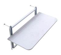 YYBHKHBY Tavolino da Balcone Pieghevole - Tavolo Sospeso Ringhiera per Terrazzo - Salvaspazio e Bar da Esterno per Adulti e Smart Working - Regolabile 60x40cm Effetto Marmo,Bianca,L100×W35cm