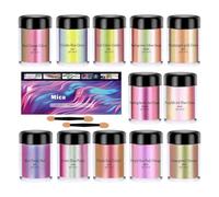 yybng Polvere Di Mica,12 Bottiglie Di Cosmetico Perlescente - Polvere Di Mica Cosmetico Pigmento Per Cemento - Per Arte Artigianato Pittura Tintura Candela Argilla Ceramiche Colorante Alimentare
