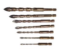 yybng Set di Punta Trapano per Calcestruzzo | Set per Muratura in Cemento | 7 Pz Robusti per Martello Demolitore, Costruzione, Idraulica, Metallo