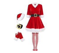 yybng Vestito Natalizio, Gonna Lunga A Maniche Lunghe Natalizia, Outfit Per Cosplay E Performance Sul Palco Per Spettacoli Festivi All Aperto Raduni Fotografici Carnevale Per La Famiglia E A Casa