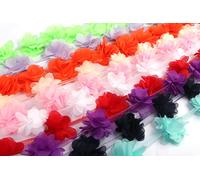 YYCRAFT 9,1 m di pizzo floreale 3D in chiffon da 6,3 cm per bouquet da sposa fai da te (colori misti)