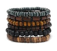 YYDPYZBD Bracciale 6pcs Maschile in per Sostenere Gothic Grofato Regali di da Uomo Regolabile Uomini-Colore del caffè