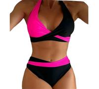 YYDPYZBD Costume da Bagno Donna Costumi per Abiti Set Beach Bather-红黑-m