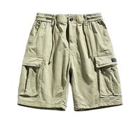 YYDPYZBD Pantaloncini da Uomo Cargo Multitasche Spiaggia Jogging Uomo-cachi-32