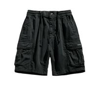 YYDPYZBD Pantaloncini da Uomo Cargo Multitasche Spiaggia Jogging Uomo-nero01-36