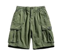 YYDPYZBD Pantaloncini da Uomo Cargo Multitasche Spiaggia Jogging Uomo-verde-32