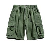 YYDPYZBD Pantaloncini da Uomo Cargo Multitasche Spiaggia Jogging Uomo-verde01-29