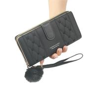 YYDPYZBD Portafoglio da donna Women Long Wallet Pu Leather Call Card Coin Borse Multi Organizer Cell Phletlet Borse-nero