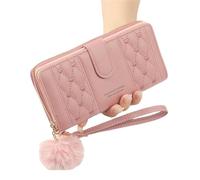 YYDPYZBD Portafoglio da donna Women Long Wallet Pu Leather Call Card Coin Borse Multi Organizer Cell Phletlet Borse-rosa Scuro