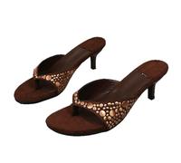 YYDPYZBD Sandali da Donna Tacchi Alti Borchiati, Infradito Donna-marrone-40