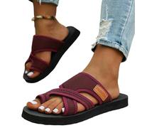 YYDPYZBD Sandali Donna Da Spiaggia Scarpe Passeggio Morbide Donne Scivolano Su Pantofole Per Calzature Femminili-vino Rosso-40
