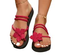 YYDPYZBD Sandali Estivi Femminili - Slide Comodi, Suola Anti -slip Eva, Spiaggia A Fondo Piatto Comodo-vino Rosso-40
